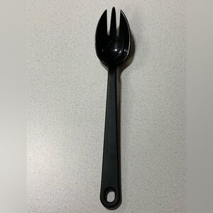 Vintage Tailor Made USA  Black Plastic / Nylon Spork Serving Spoon Fork 11.5”
